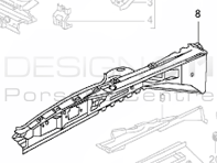 Front Inner Wing. Porsche 996 / 986 Boxster